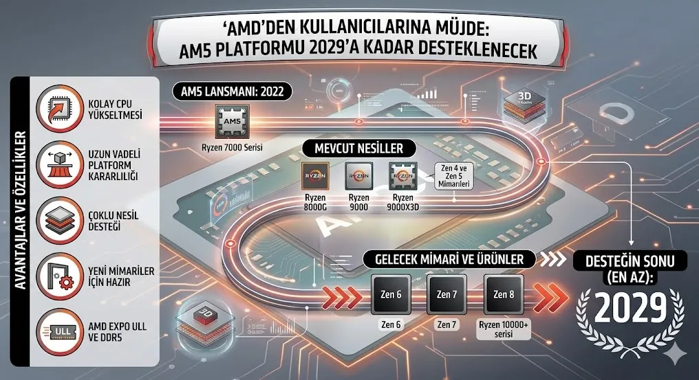 AMD'den Büyük Sürpriz: AM5 Platformu 2029'a Kadar Yeni Ryzen İşlemcileri Destekleyecek