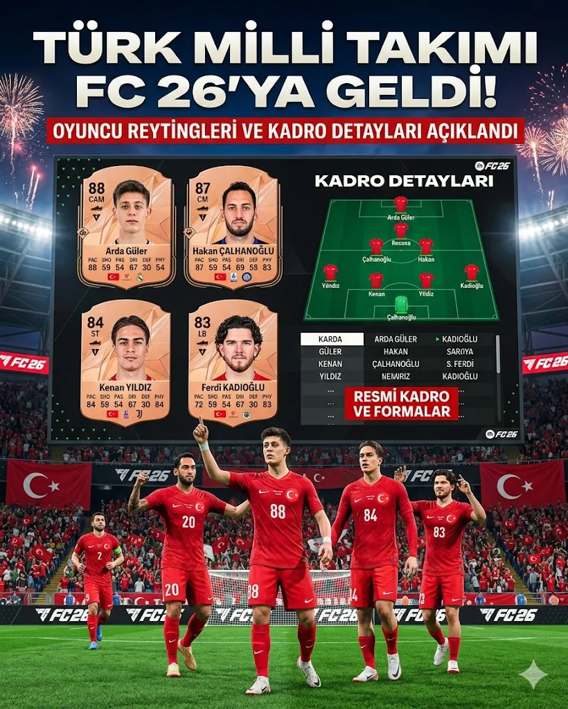 FC 26’ya Türk Milli Takımı Geldi: Oyuncu Reytingleri ve Kadro Detayları Açıklandı