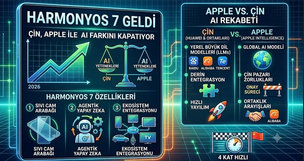 HarmonyOS 7 Geldi: Çin, Apple ile AI Farkını Kapatıyor