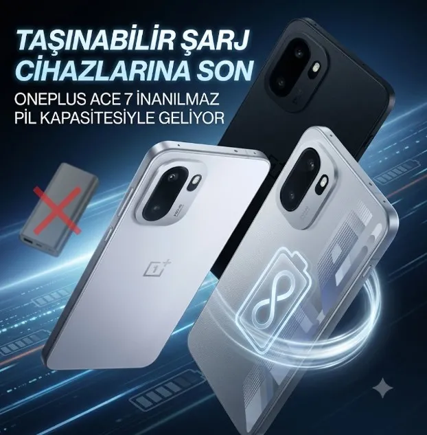 Taşınabilir Şarj Cihazlarına Son: OnePlus Ace 7 İnanılmaz Pil Kapasitesiyle Geliyor