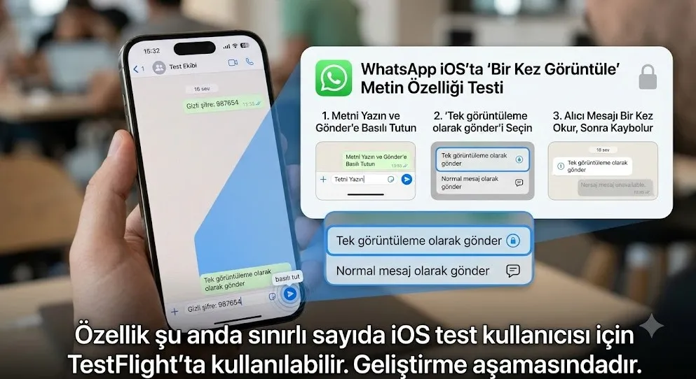 WhatsApp “View Once” Metin Özelliği iOS’ta Testte